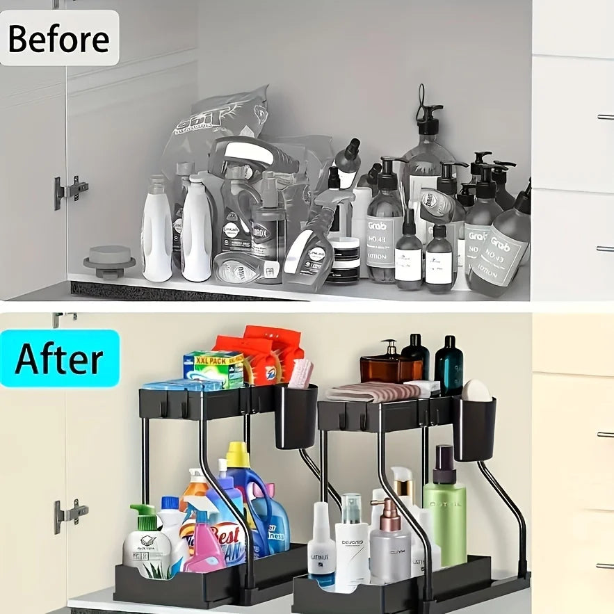 Space Saving 2 Tier Under Sink Organizer
