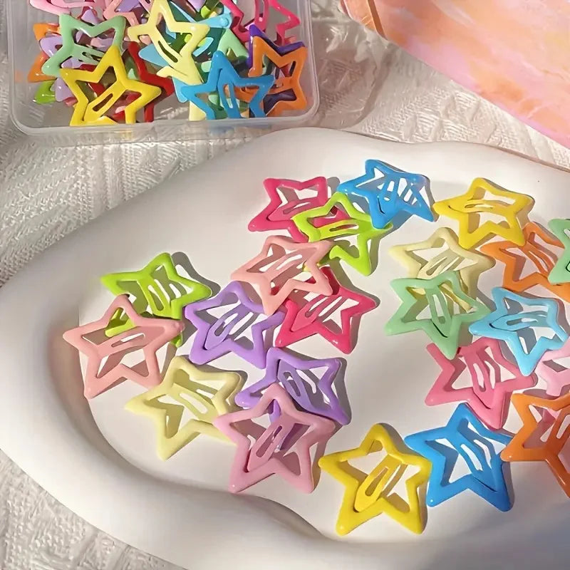 50Pcs Star-Shaped Alloy Hair Clips