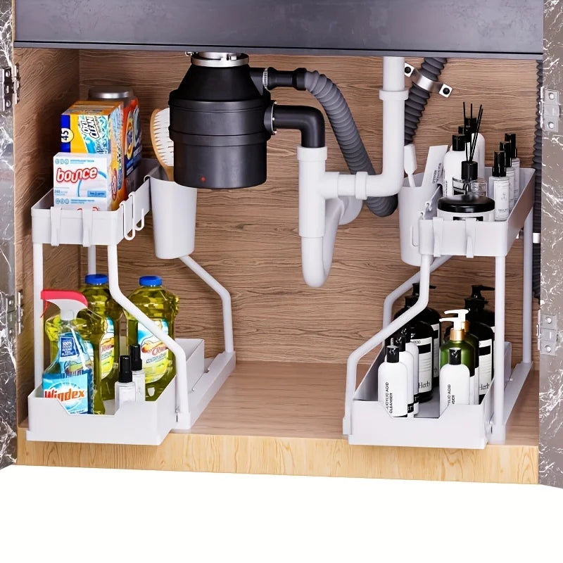Space Saving 2 Tier Under Sink Organizer