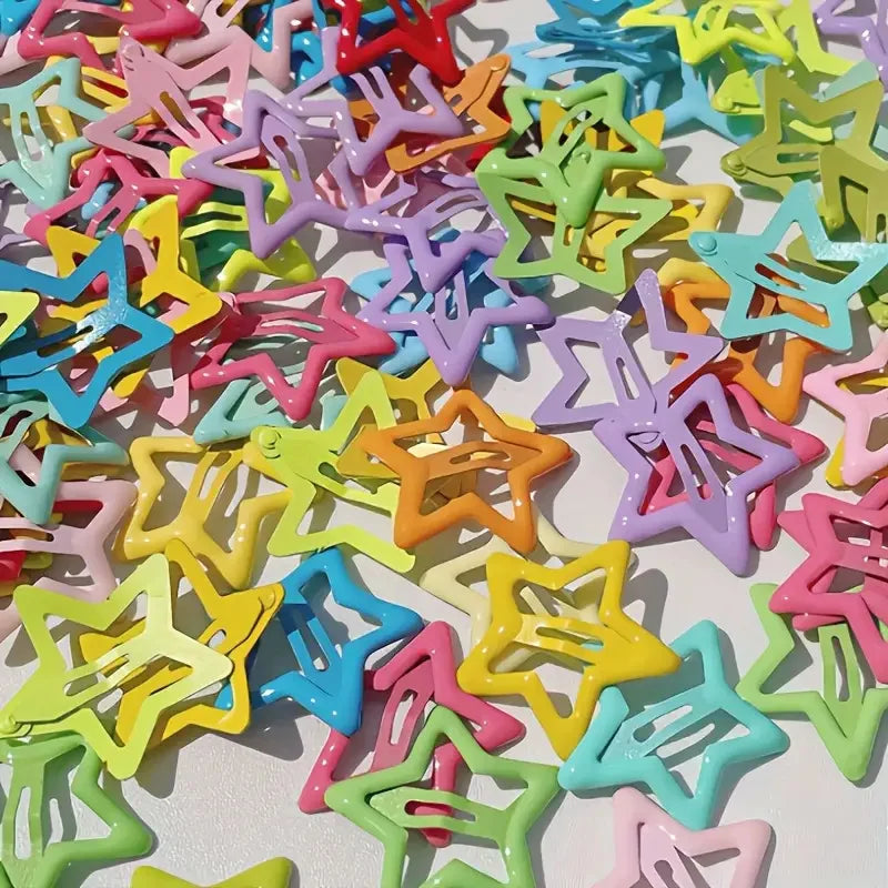 50Pcs Star-Shaped Alloy Hair Clips