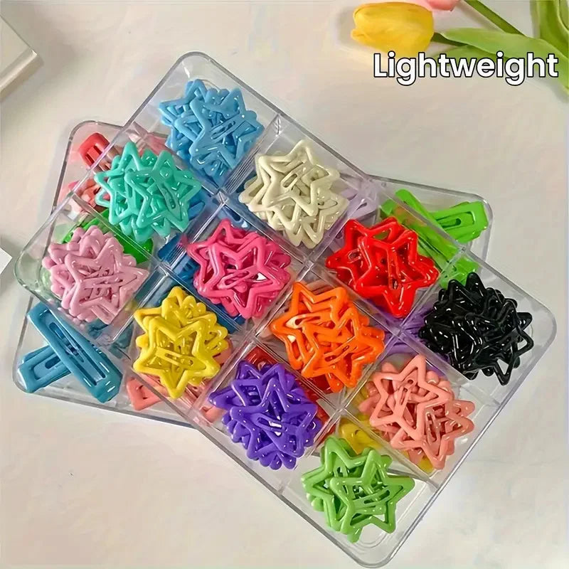 50Pcs Star-Shaped Alloy Hair Clips