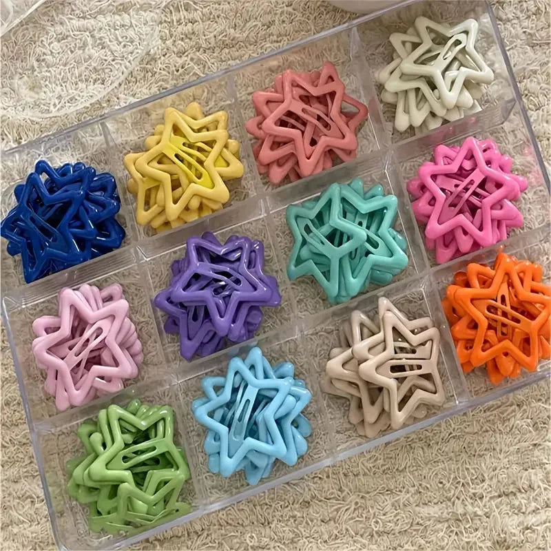 50Pcs Star-Shaped Alloy Hair Clips